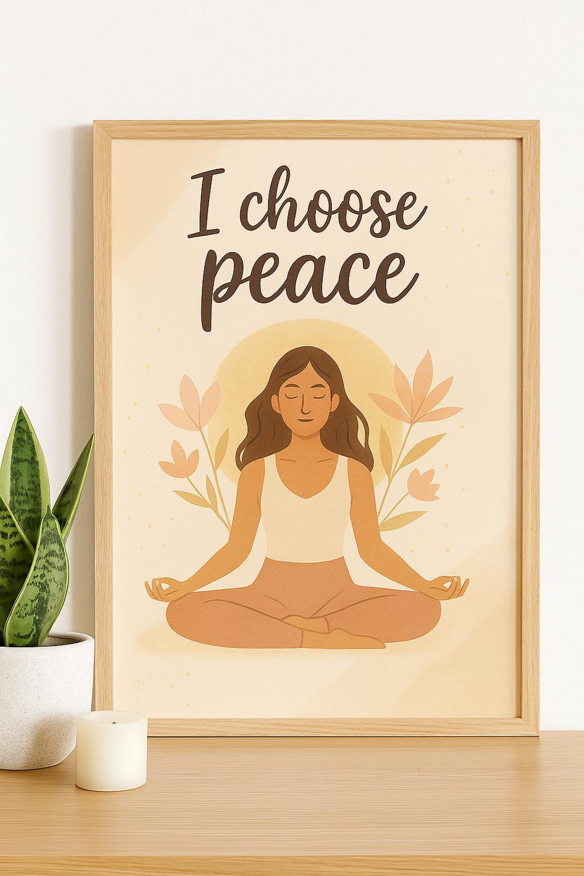 I Choose Peace Quote Boho Meditation Mindfulness Yoga Art Poster - Image 5