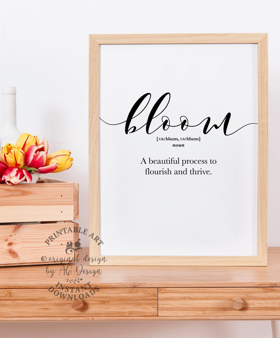Bloom Definition Quote Poster, Dorm Room Decor