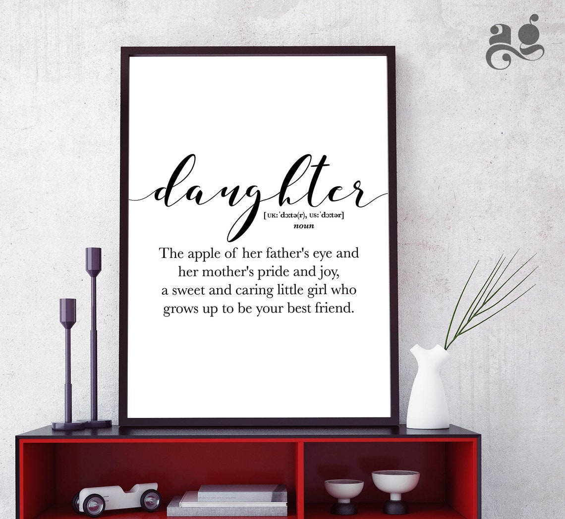 Daughter Definition Dictionary Style Sentimental Family Poster
