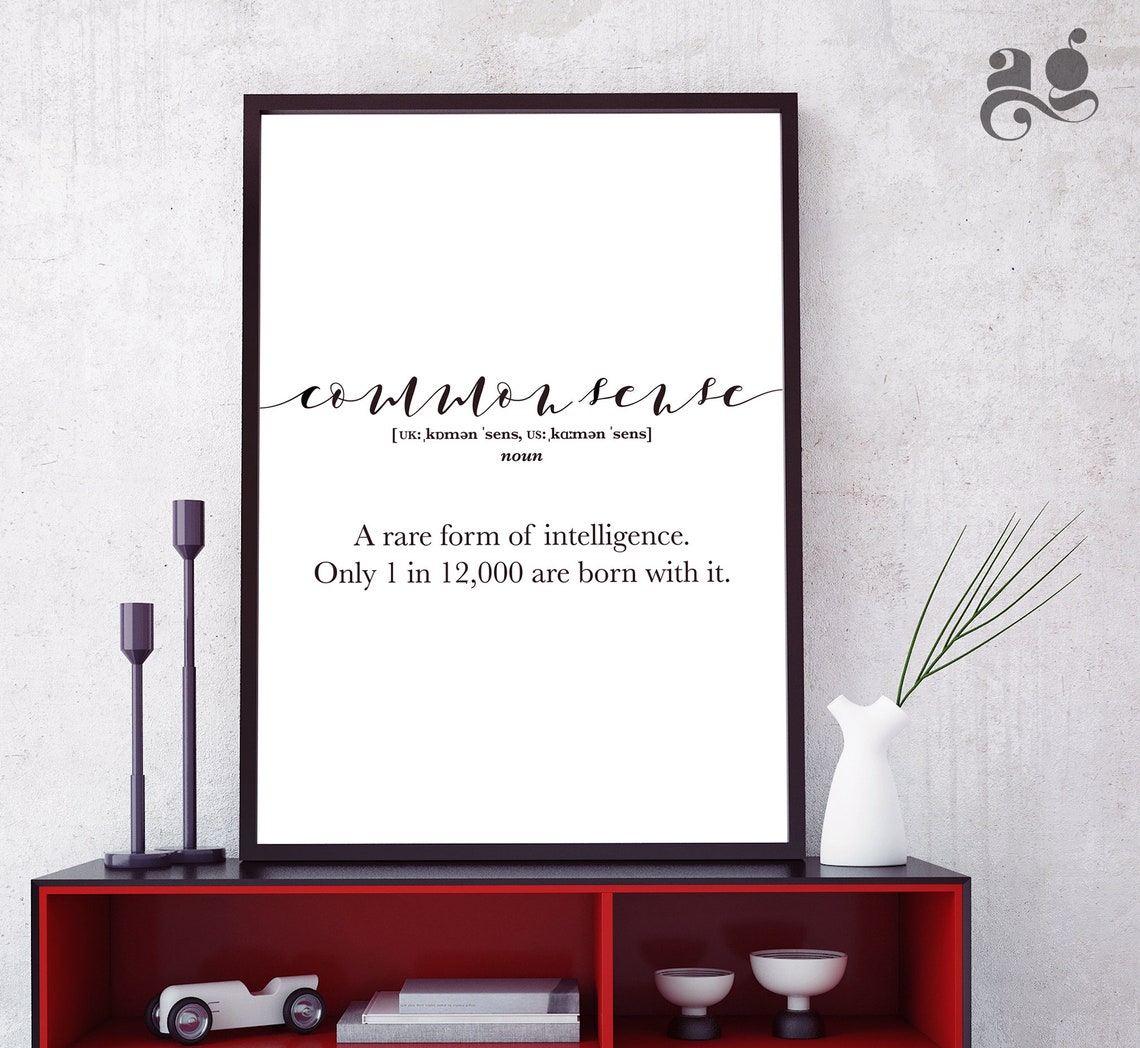 Common Sense Funny Dictionary Definition Office Humor Quote Poster - Image 3