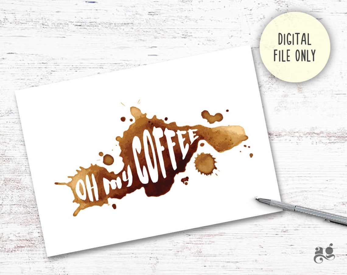 Oh My Coffee Spilled Coffee Splash Funny Kitchen Wall Decor Poster - Image 3