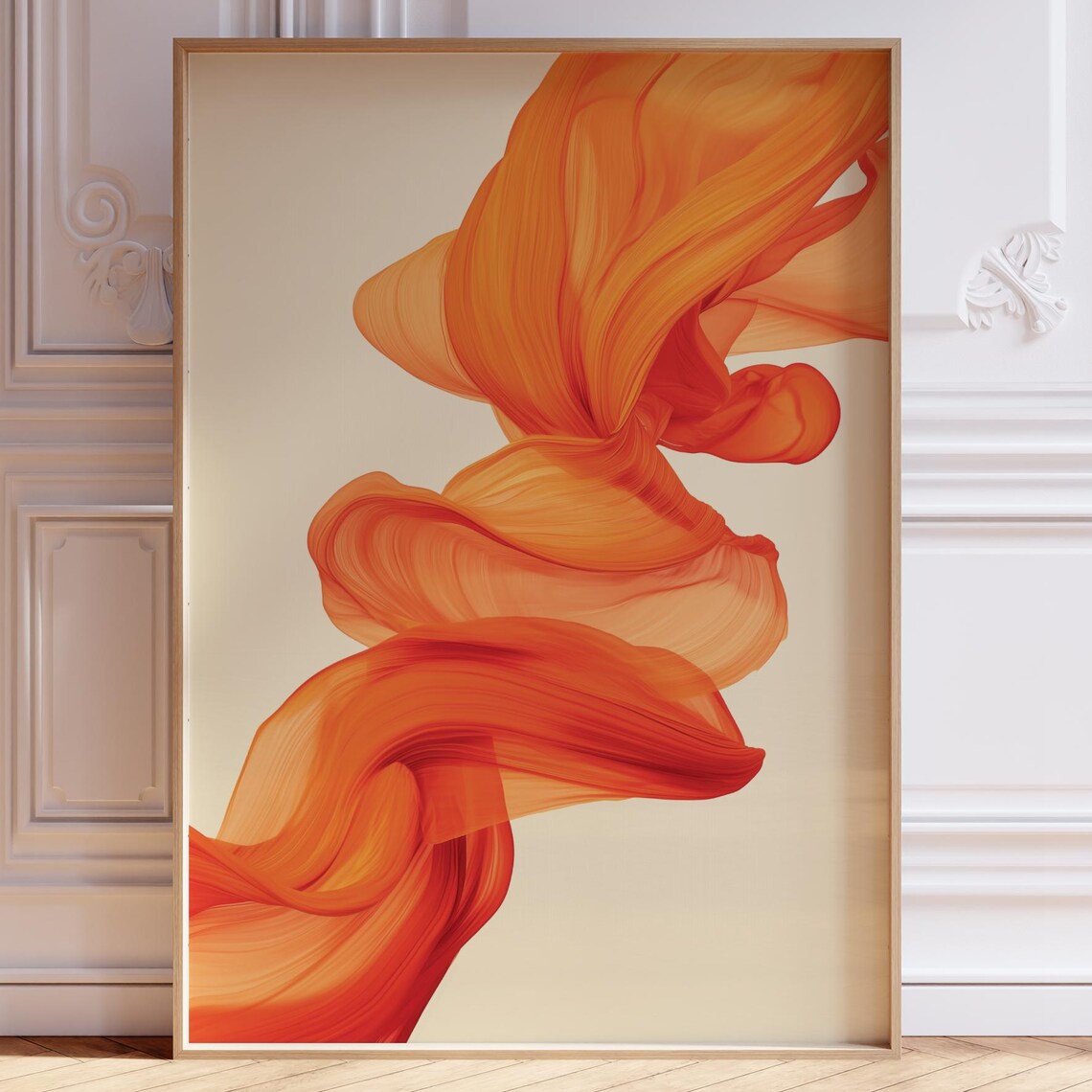 Burnt Orange Abstract Mid Century Modern Art Print