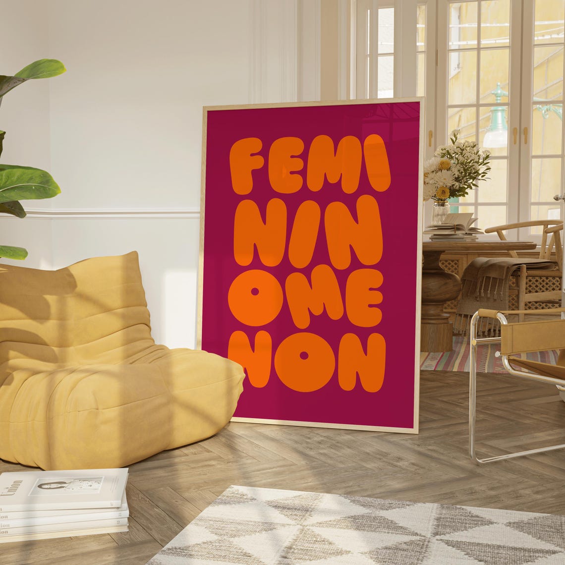 Femininomenon Chappell Roan Green Bubble Letter Pink Wall Art - Image 2