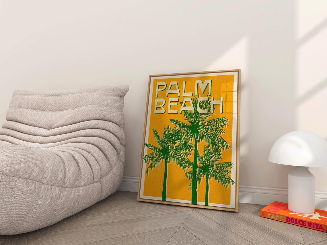 Summer Beach Poster, Retro Tropical Wall Art - Image 3