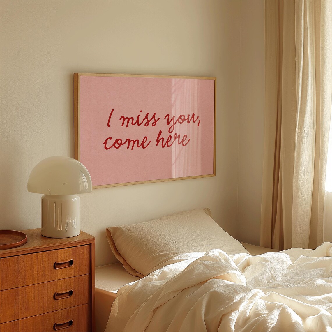 I Miss You Come Here, Vintage Typography Art Print - Image 4