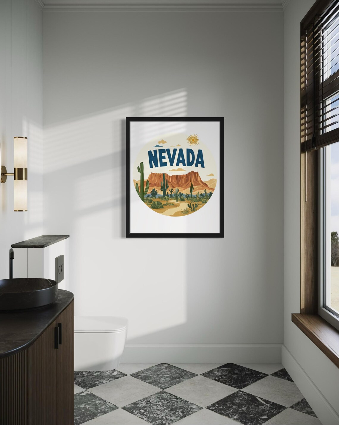 Nevada Scenery Art Print, Original Paint Artwork - Image 4