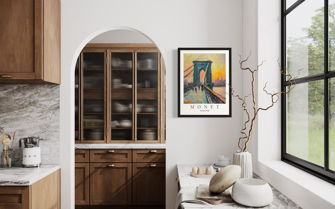 Brooklyn Bridge Monet Still Life Art Print Wall Art Poster Original Paint Artwork Artwork Decor - Image 4