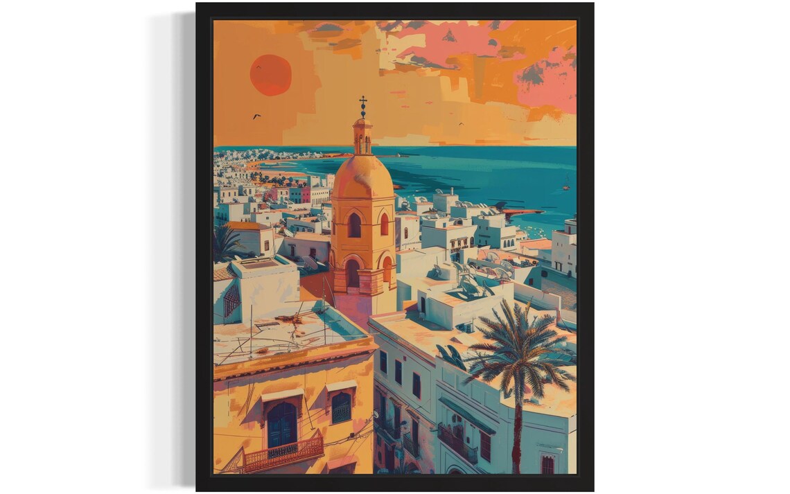 Tunis Tunisia Africa Art Print Wall Art Poster Original Paint Artwork Artwork Decor