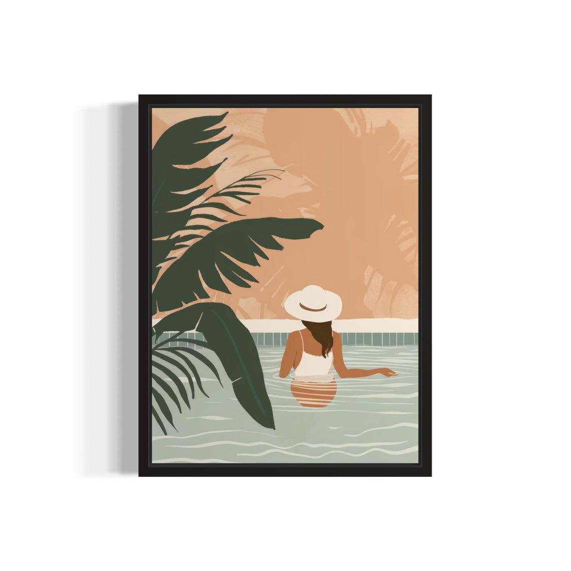 Female By Pool, Boho Art Print