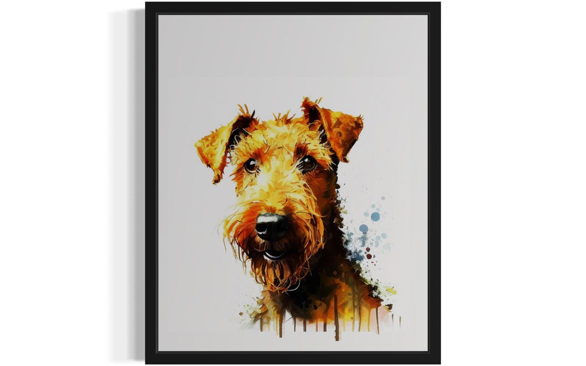 Irish Terrier Red Wiry Dog Watercolor Portrait Breed Art Poster