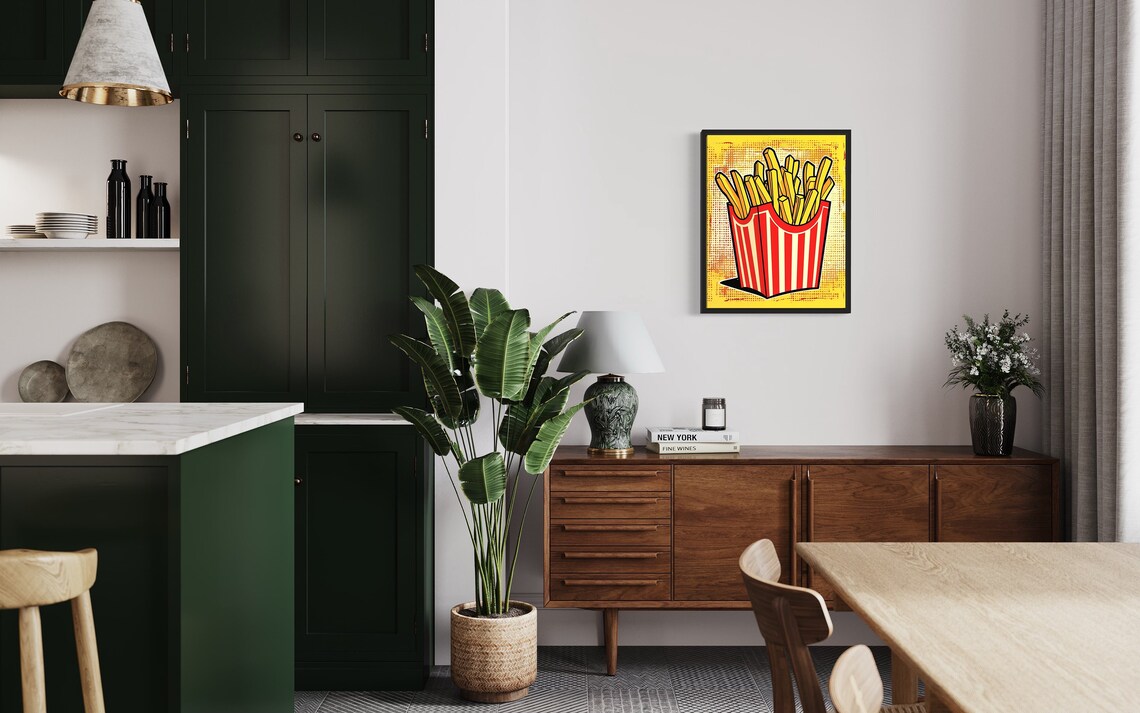 Retro Pop Art French Fries Diner Kitchen Fine Art Decor Poster - Image 3
