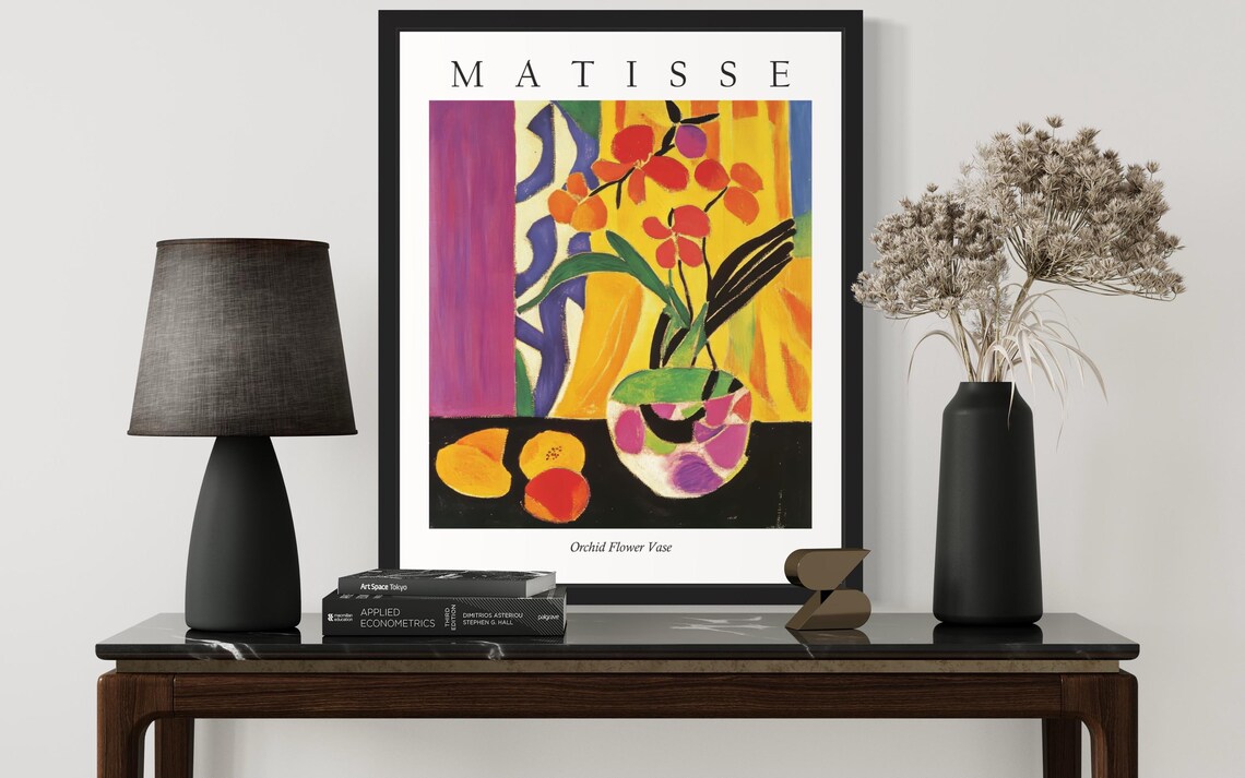 Matisse Style Orchid Flower Vase Exotic Fauvist Still Life Poster - Image 3