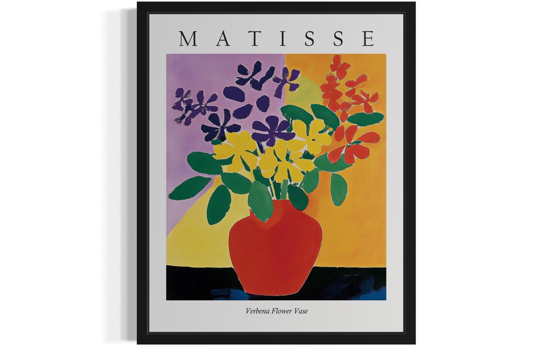Matisse Style Verbena Flower Vase Charming Fauvist Still Life Poster