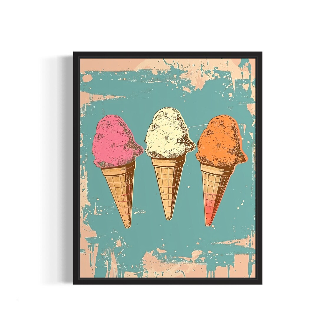 Icecream Cones Pop Art, Retro Vintage Collection