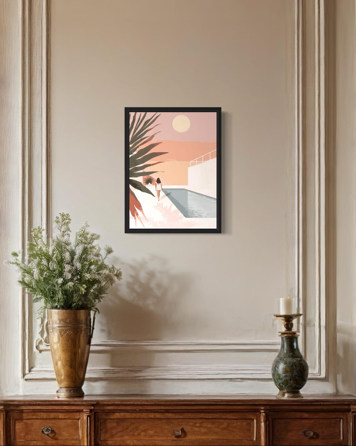 Female By Pool Boho Art Print - Image 2