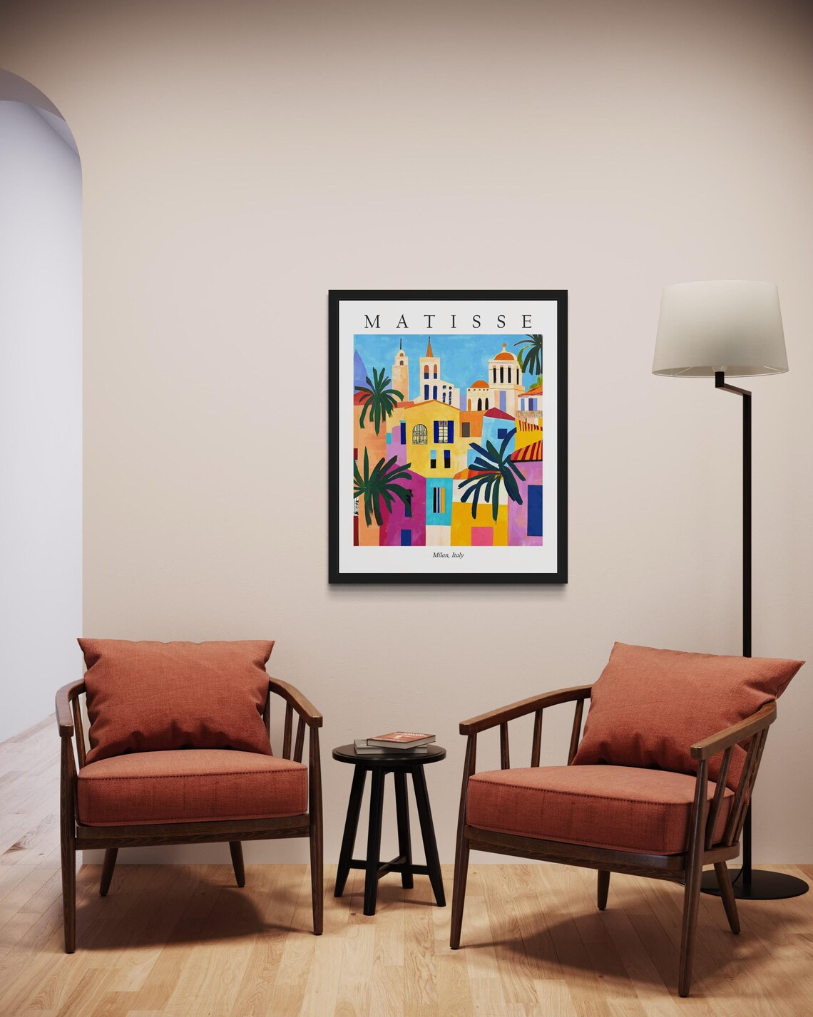 Milan Italy Matisse Style Vibrant Colorful Cityscape Travel Poster - Image 2