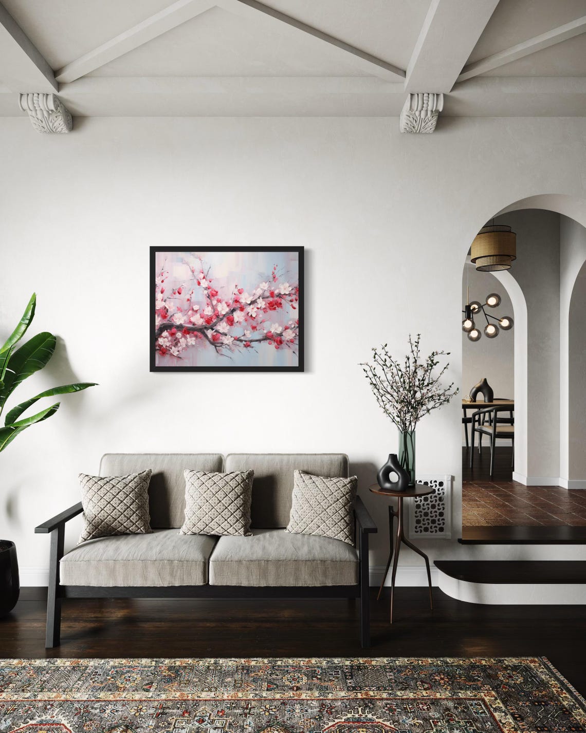 Cherry Blossom Abstract Art Print - Image 2