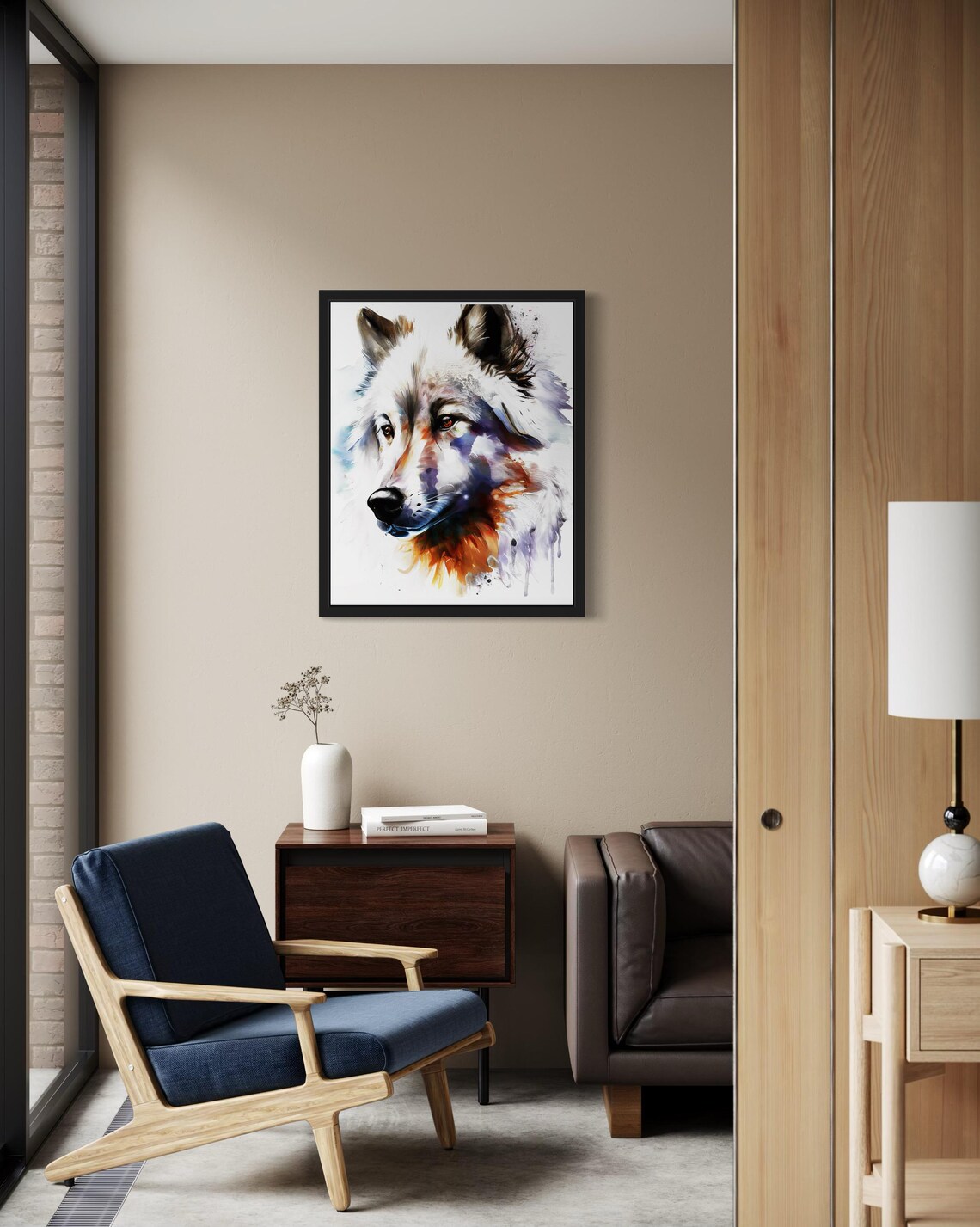 Kuvasz White Fluffy Dog Watercolor Portrait Breed Art Poster - Image 2