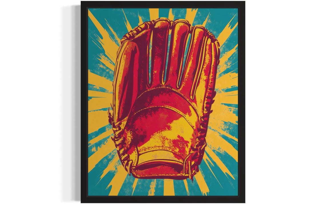 Baseball Glove Pop Art Poster Print