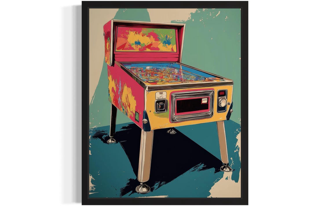 Pinball Machine Pop Art Poster