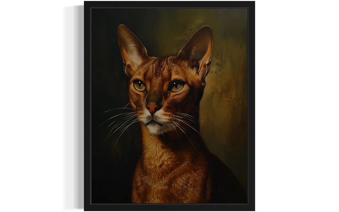 Abyssinian Cat Art Print, Original Paint Artwork