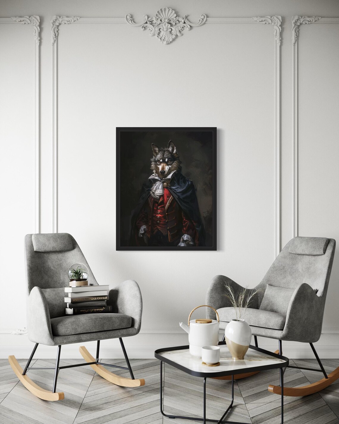 Wolf Vampire Aristocrat Gothic Dark Oil Portrait Fine Art Decor Poster - Image 3