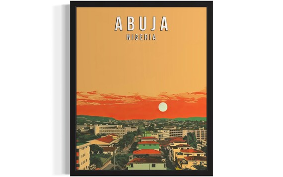 Abuja Nigeria Africa Art Print Wall Art Poster Original Paint Artwork Artwork Decor