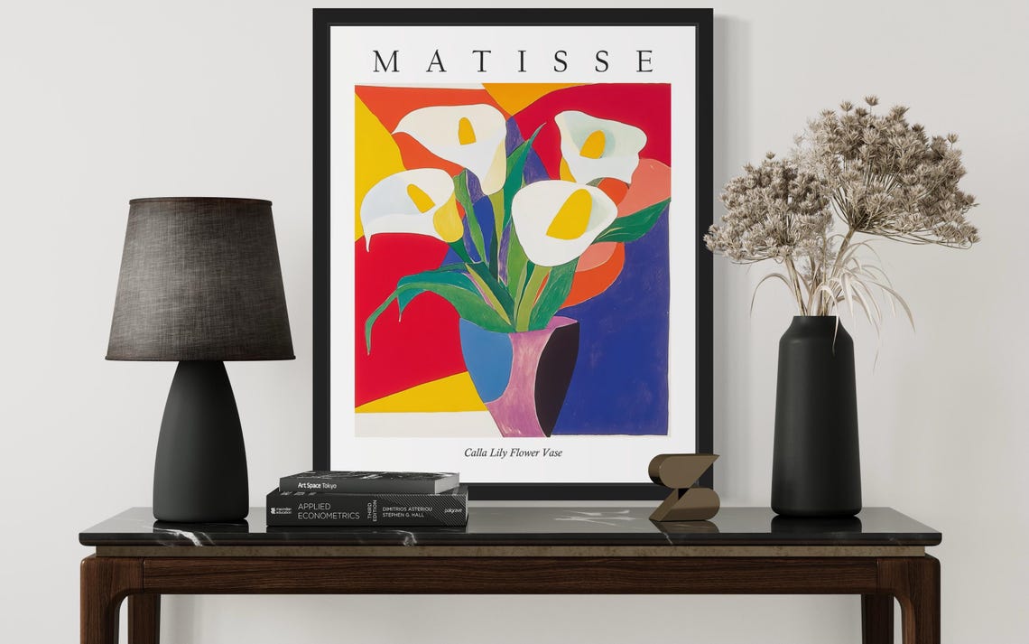 Matisse Style Calla Lily Flower Vase Elegant Fauvist Still Life Poster - Image 3
