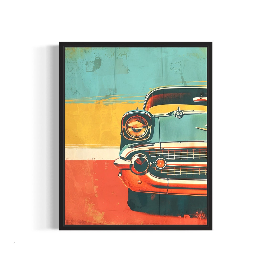 Classic American Car Front End Vintage Pop Art Automotive Poster