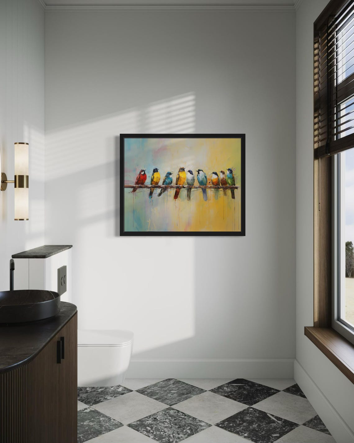 Birds On Wire Abstract Art Print - Image 4