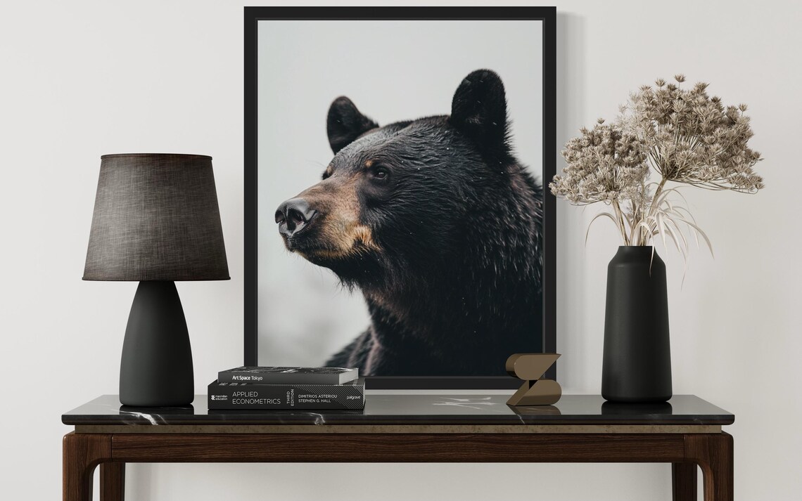 Black Bear Profile Close-Up Wildlife Photography Decor Poster - Image 2