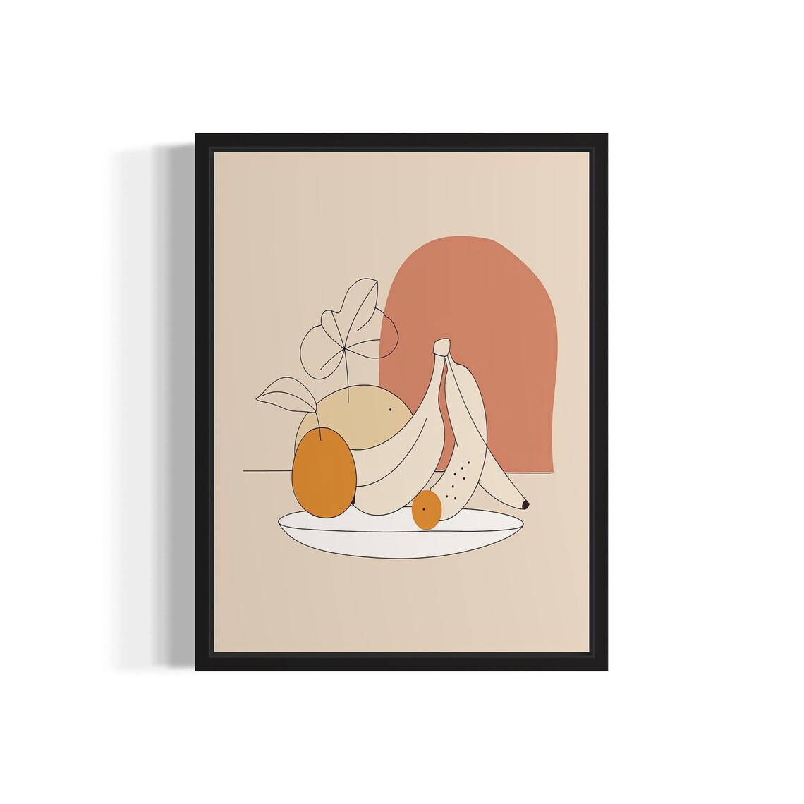 Fruit Plate Food Art Print, Original Paint Artwork