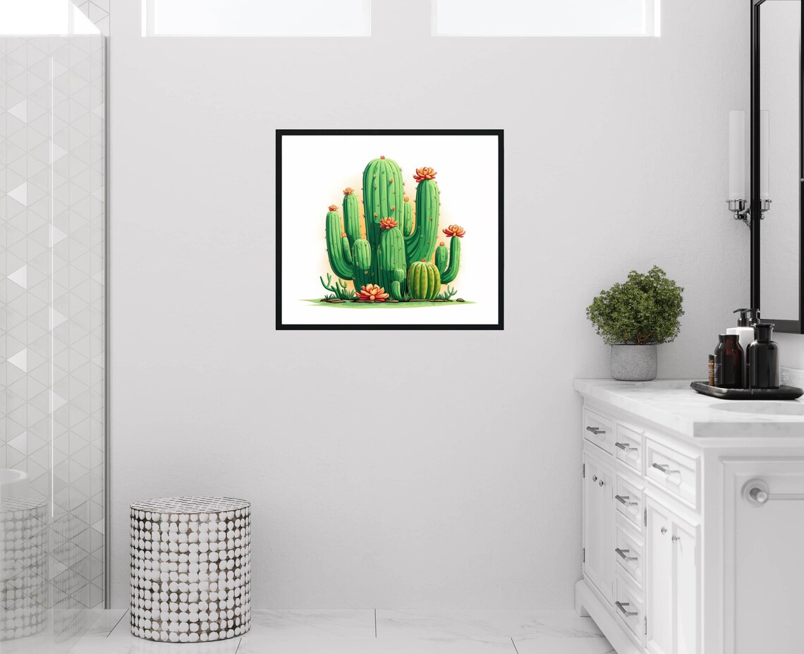 Cactus Plants Art Print, Botanical Decor - Image 2