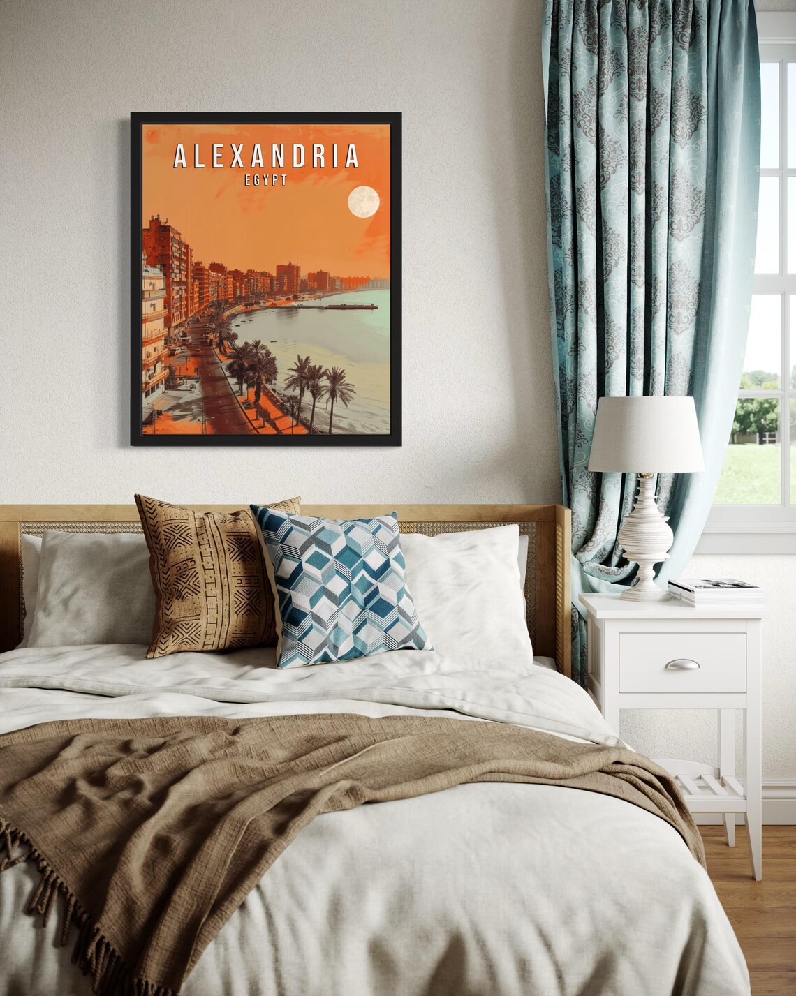 Alexandria Egypt Africa Art Print Wall Art Poster Original Paint Artwork Artwork Decor - Image 4