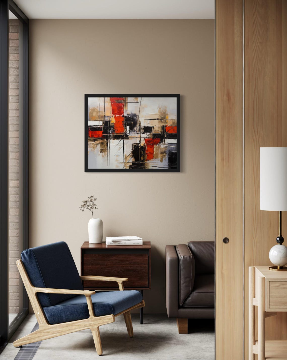 Black and Red Abstract Art Print - Image 2
