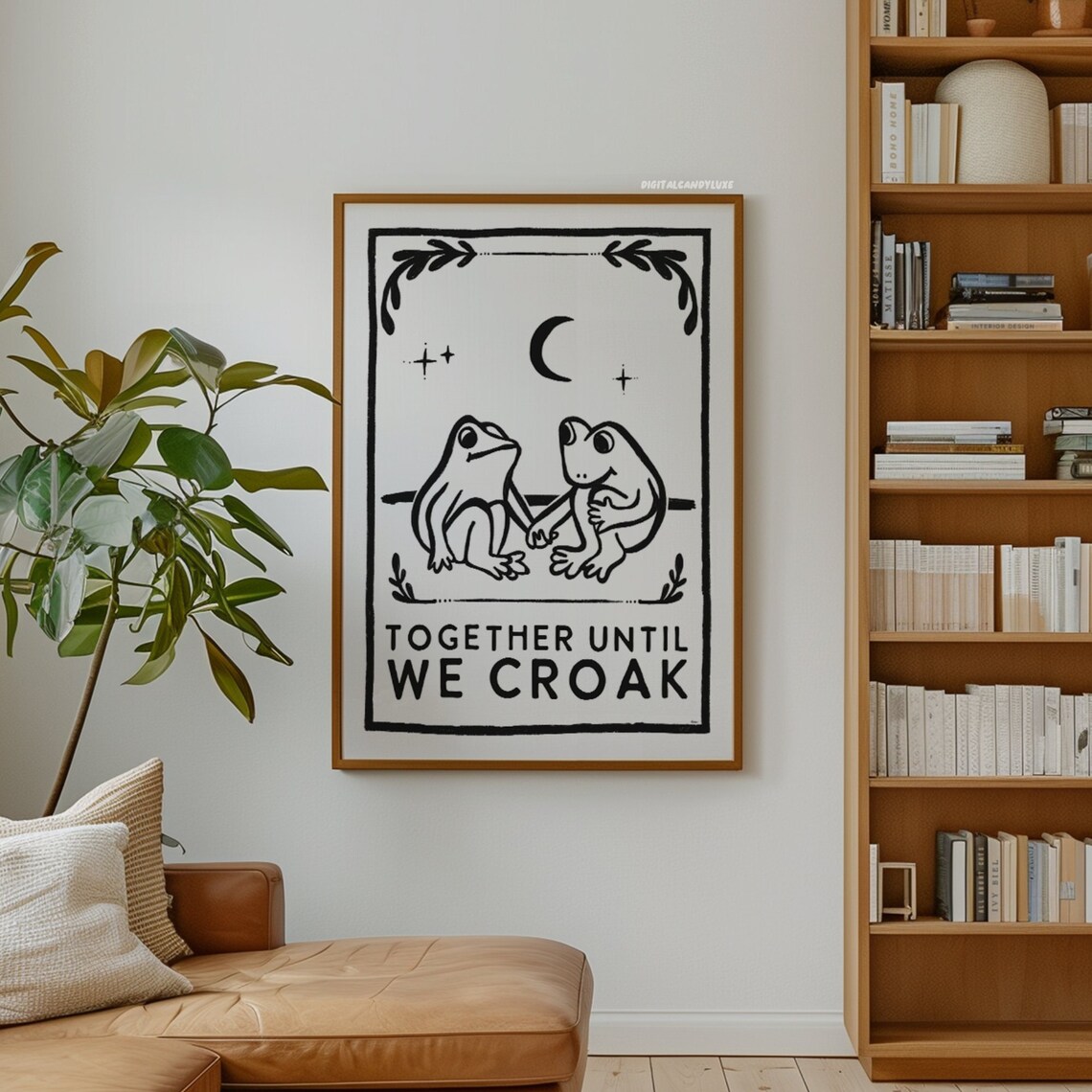 Together Until We Croak Frog Retro Art Print