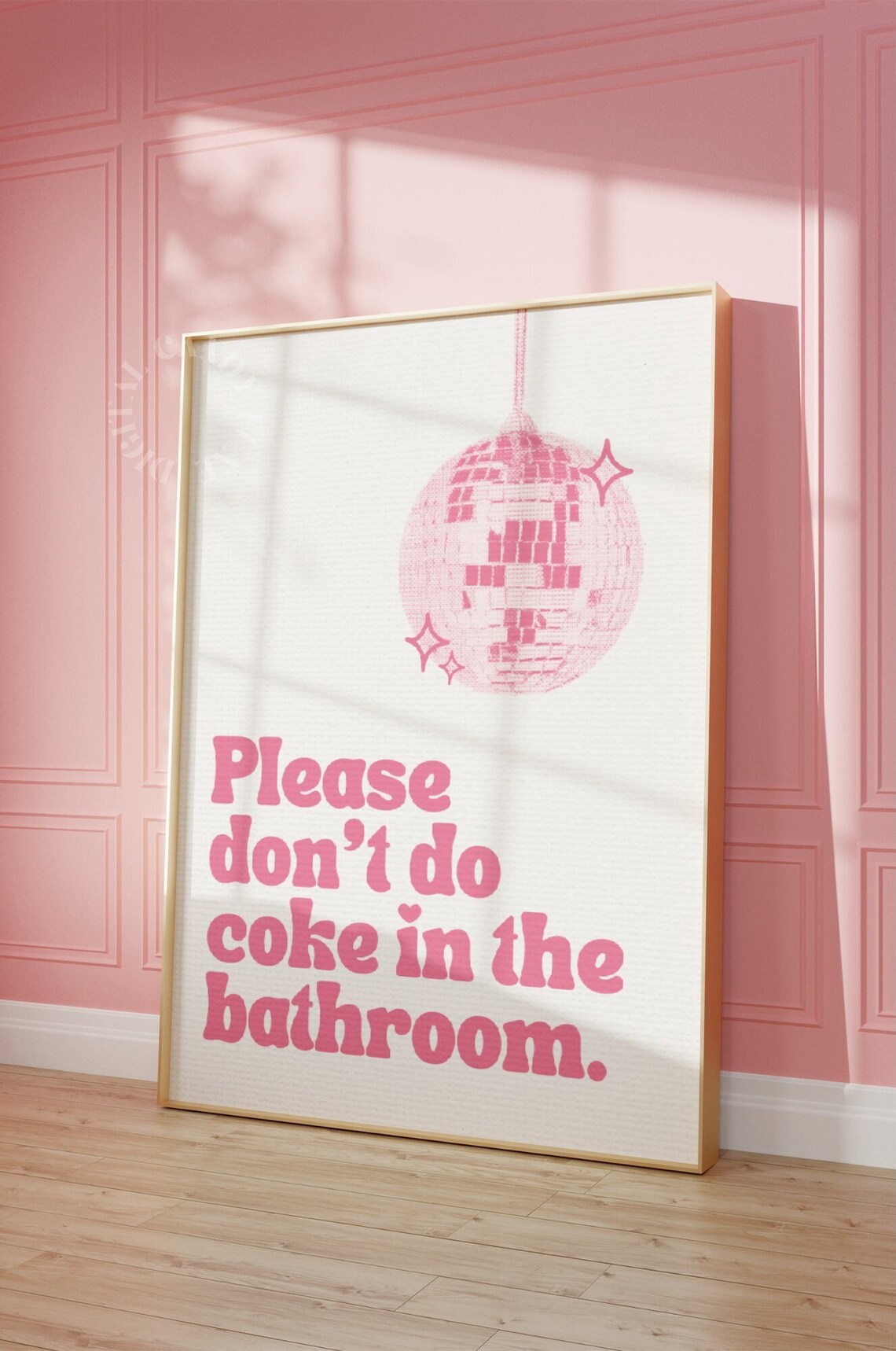 Please Don't Do Coke In The Bathroom Retro Art Print
