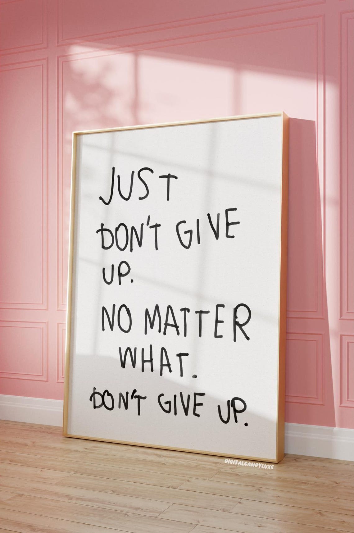 Just Don't Give Up Handwritten Motivational Quote Wall Poster