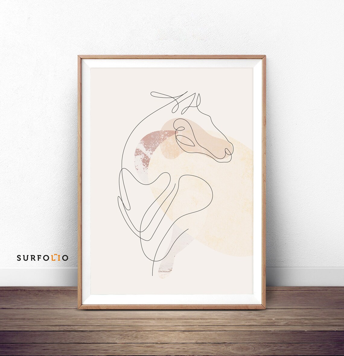 Minimal Horse Line Art, Abstract Equine Drawing