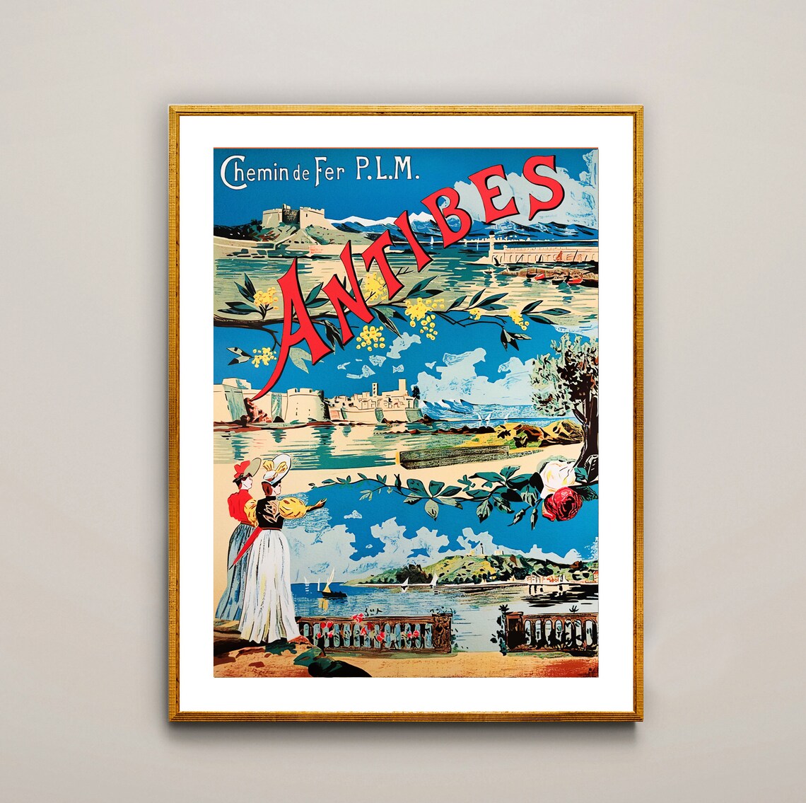 Antibes France Vintage Travel Poster, Travel Poster