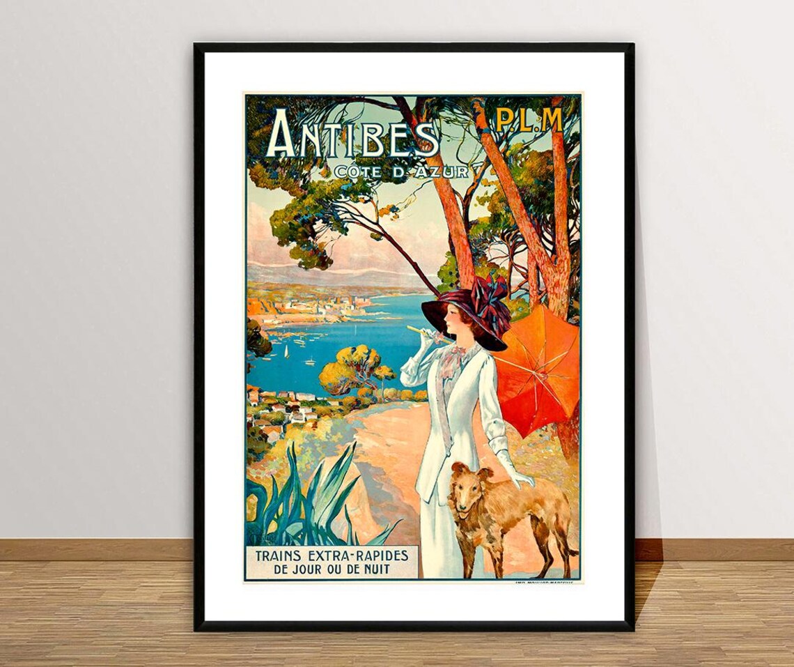 Antibes Cote Dazur France Vintage Travel Poster - Image 2