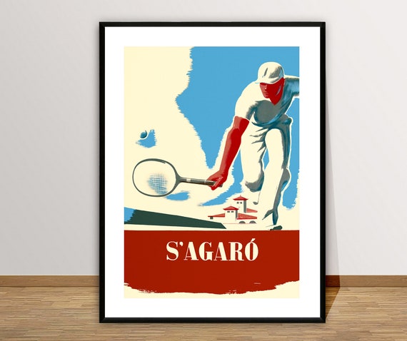 Sagaro Tennis Player Vintage Tennis Poster Tennis Poster Tennis Lovers Wall Decor Gift Idea