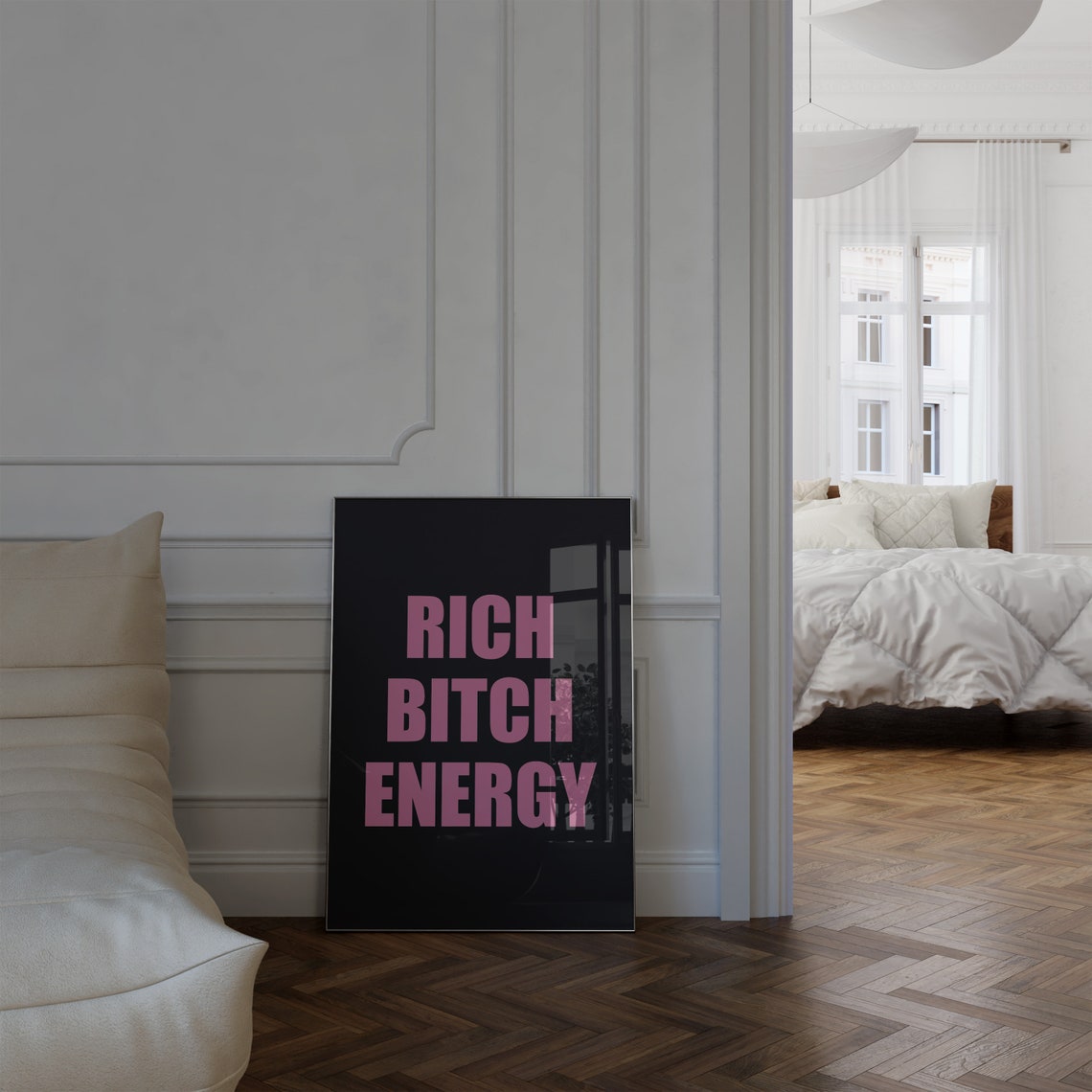 Rich Btch Energy Print Black And Pink That Girl Poster Trendy That Girl Print It Girl Black And Pink Aesthetic Prints Rich Girl Print - Image 3