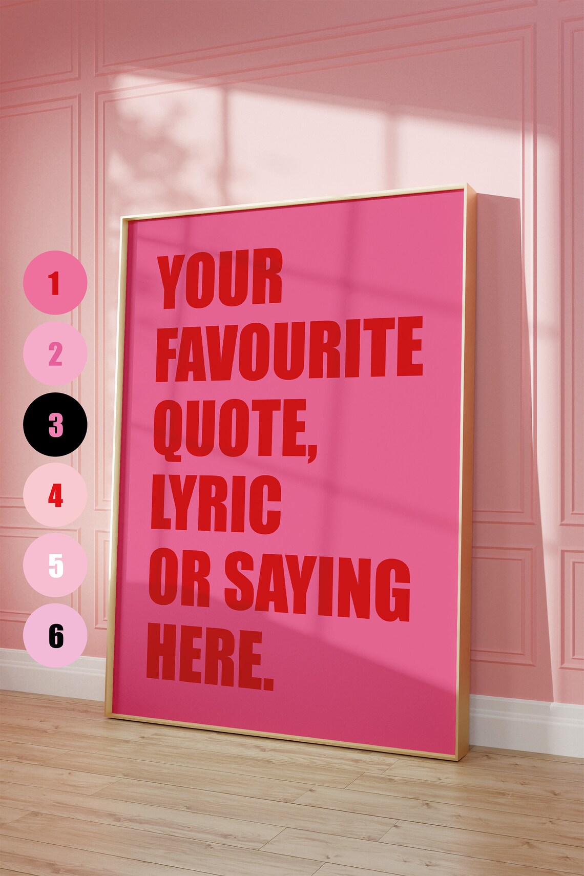Personalized Quote Print, Pink And Red Wall Art Print