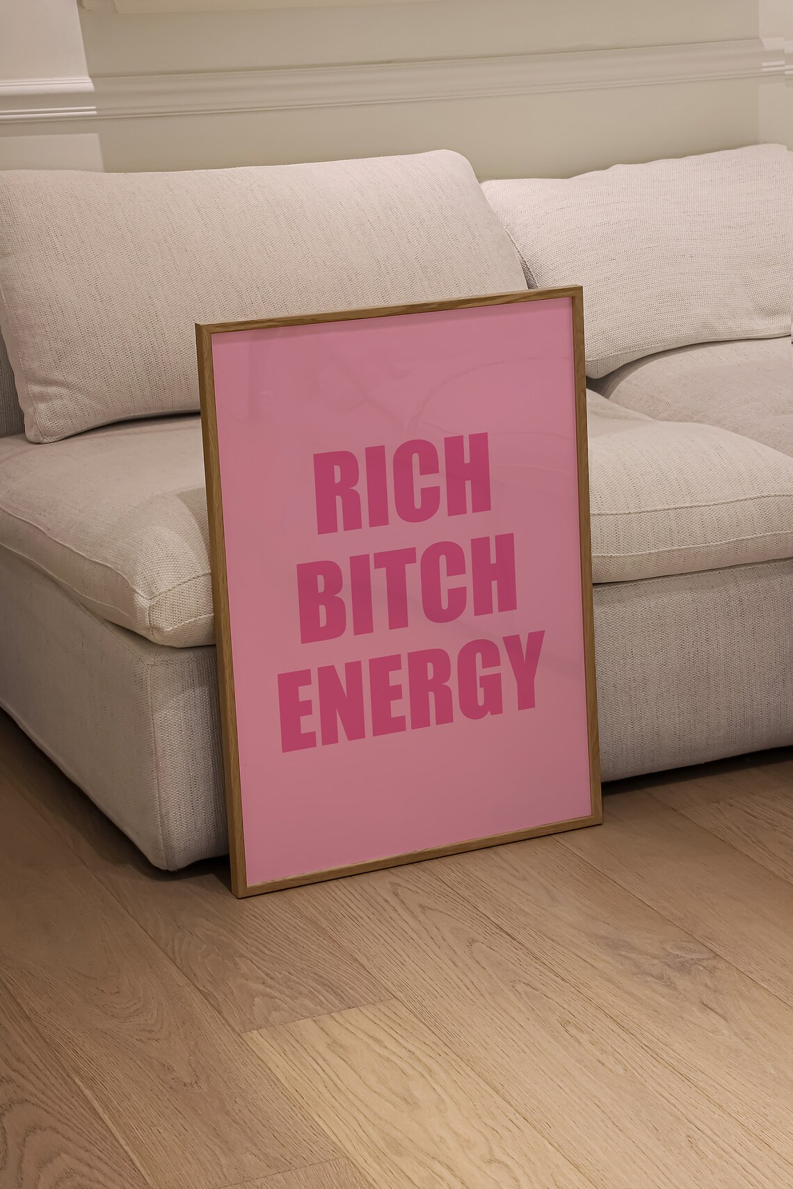 Rich Bitch Energy Pink Bold Typography Sassy Money Mindset Quote Poster - Image 3