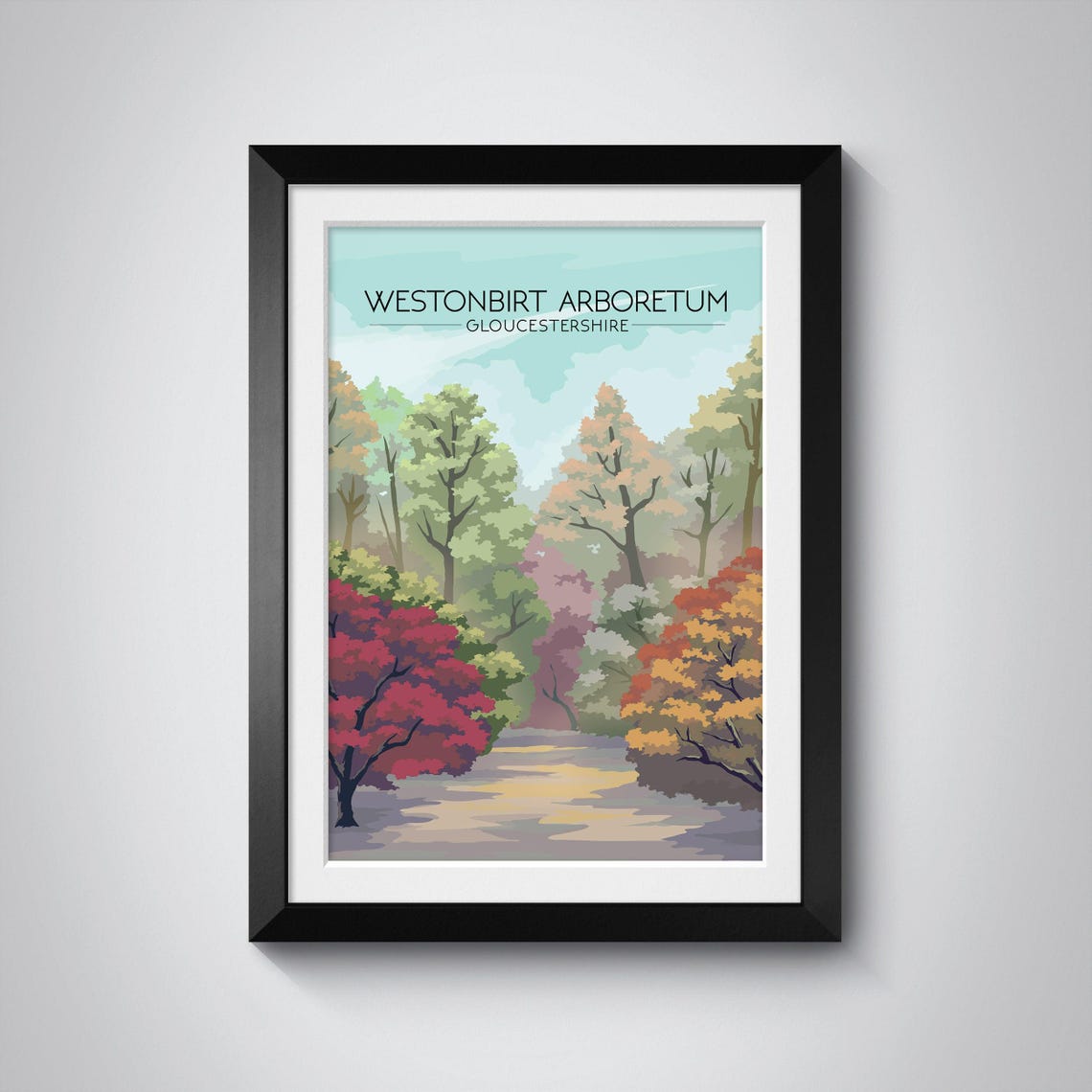 Westonbirt Arboretum Gloucestershire Autumn Trees Travel Poster