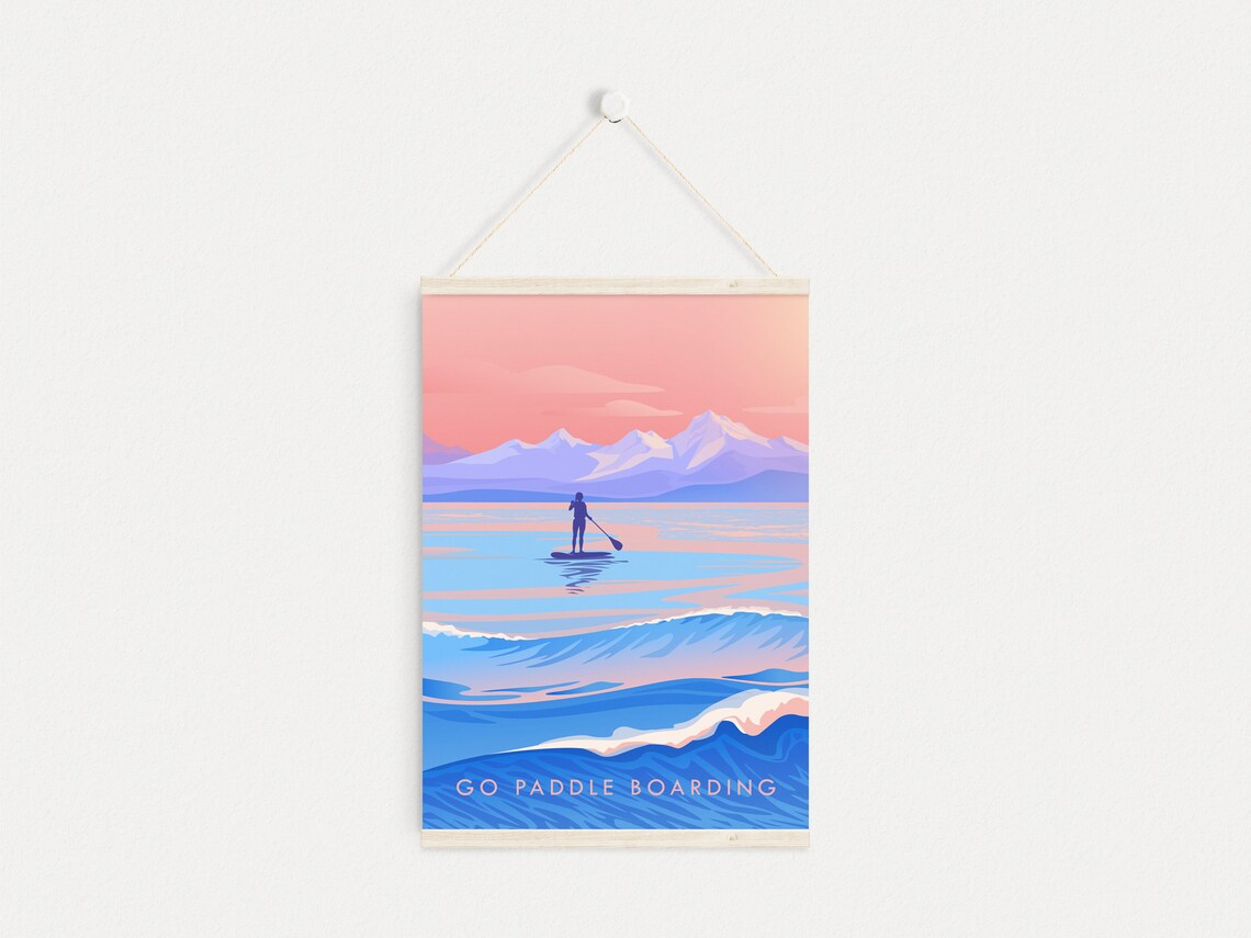 Go Paddleboarding Travel Poster, Outdoor Adventure - Image 4