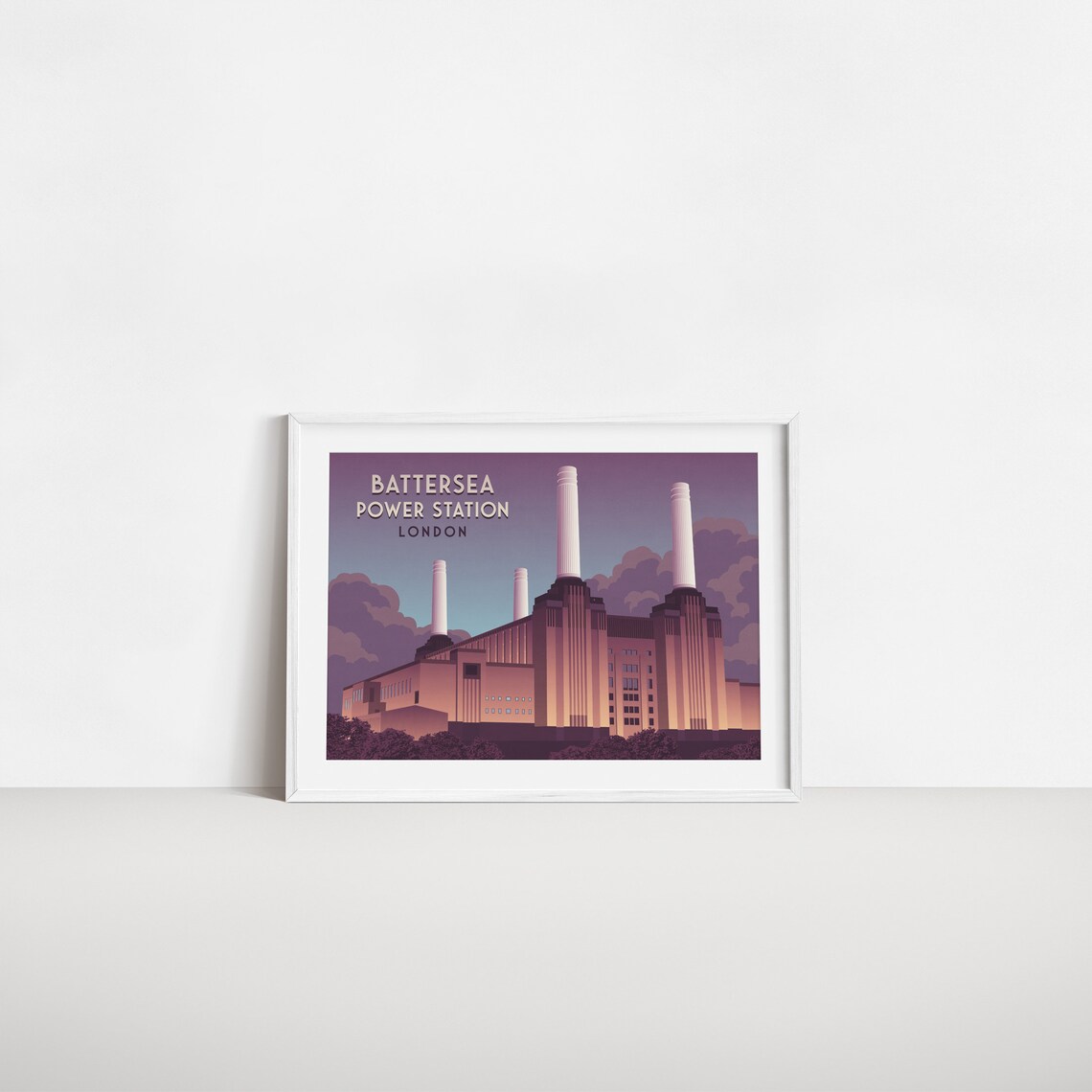 Battersea Power Station London Travel Poster, Retro - Image 2