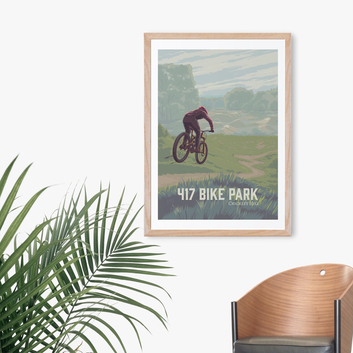 417 Bike Park Valley Jump Vintage Crickley Hill MTB Trail Poster - Image 2
