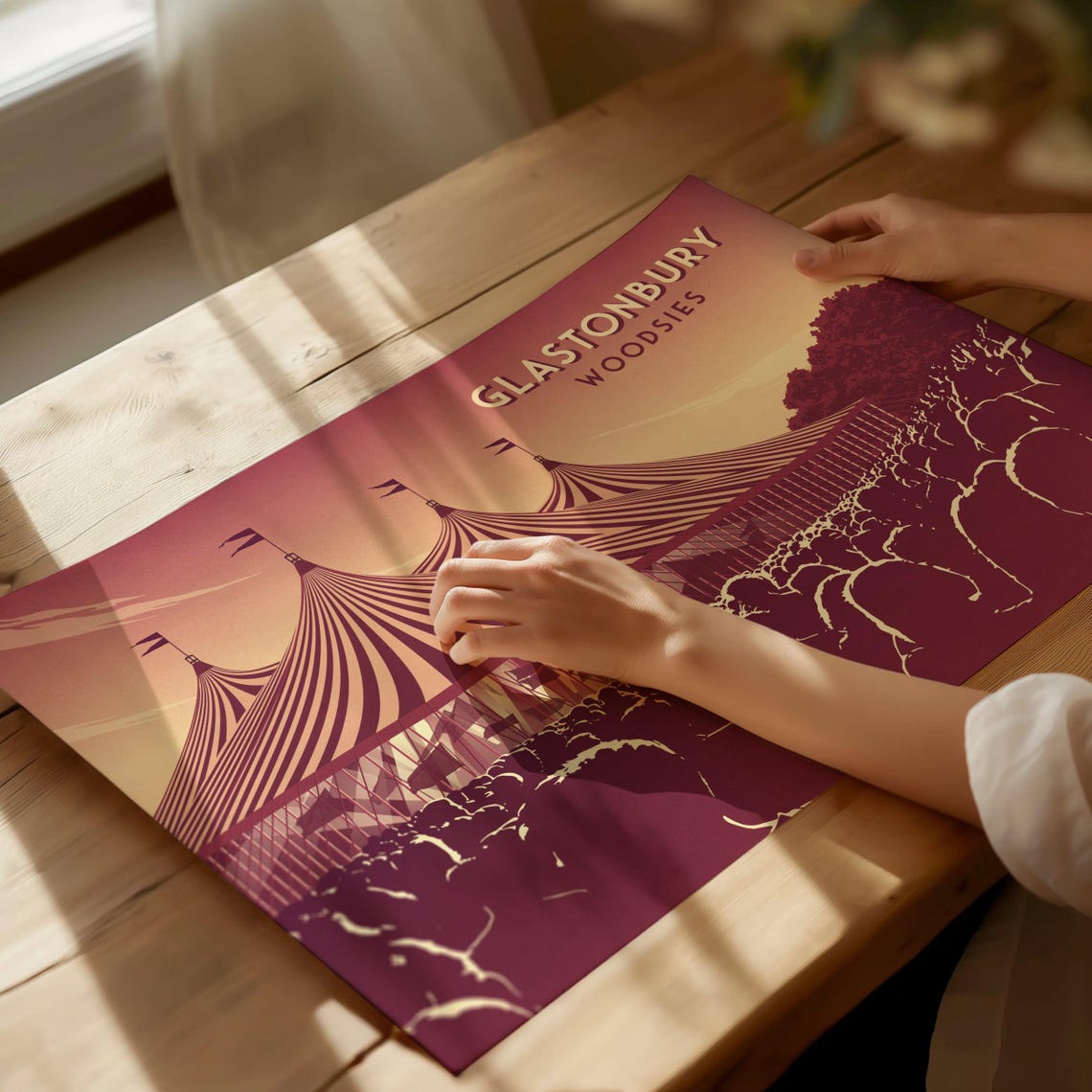 Glastonbury Festival Woodsies Stage Poster John Peel Tent Glastonbury Print Music Festival Art Glasto Gift Live Music Travel Poster - Image 2